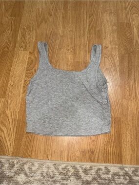 SHEIN Light Grey Ribbed Square Neck Tank